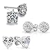 925 Sterling Silver Finish 6ct Simulated Diamond Stud Set