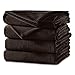 Sunbeam Channeled Velvet Plush Electric Heated Blanket Queen Size Walnut