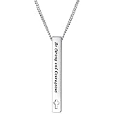 Rnivida Christian Bible Verse Bar Necklaces for Women, Religious Faith Inspirational Birthday Jewelry Gift