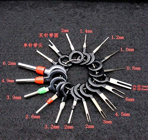 Adduswin 21pcs T0025E Auto Terminals Removal Key Tool Car Pin Extractor Electrical Wiring Crimp Connectors Key Extractor Connector Depinning Tool Set
