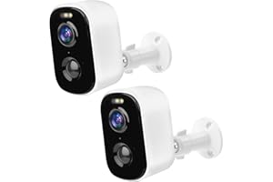GEEKEE Cameras for Home Security, 1080P Security Cameras Wireless Outdoor with Motion Detection Spotlight/Siren Alarm Color Night Vision 2-Way Talk Waterproof SD/Cloud Storage Battery Powered WiFi Cam 2-Pack