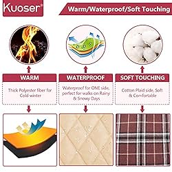 Kuoser Warm Dog Coat, Reversible Dog Jacket