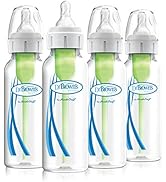 Dr. Brown’s Anti-Colic Options+ Baby Bottles, Narrow, 8oz, 4 Pack