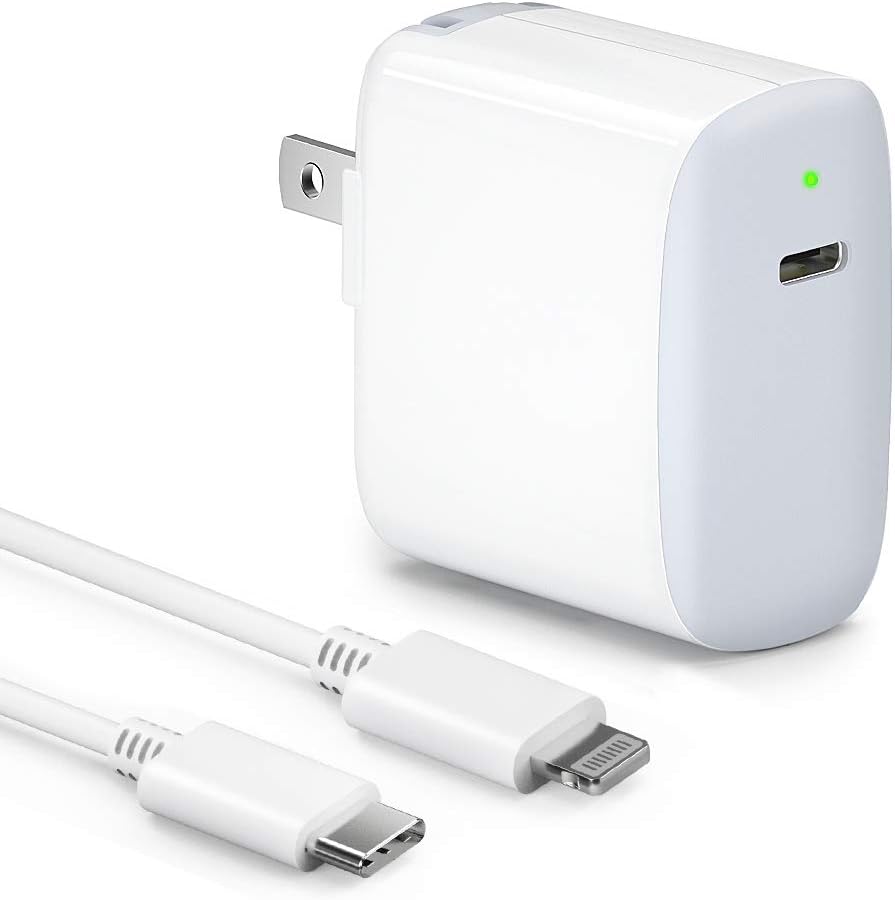 iPhone 12 Fast Charger MFi Certified, 18W USB C Fast Wall Adapter with 3.9ft USB C-L Cable, Compatible with New iPhone 12/12 Mini / 12 Pro / 12 Pro Max /iPad Pro, Foldable Plug, LED Indicator