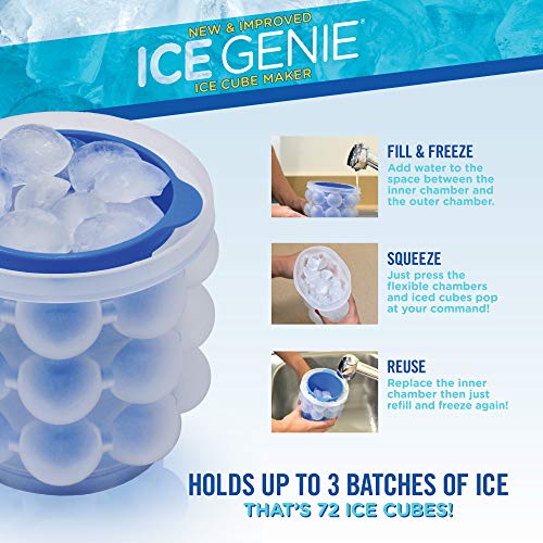 Ice Genie New & Improved The Original Ice Cube Maker, Holds up to 72