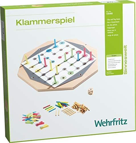 HABA Education 135492 Clip And Peg Game - Clipping/Pegging Game - Fine Motor Skills Training