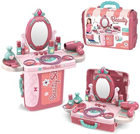 Suna ままごと メイクアップセット お化粧おもちゃ キッチンセット お医者さんごっこ ごっこ遊び おもちゃ 女の子 おままごと プレゼント 知育玩具 キッズ 子供用化粧台 クリスマス お誕生日 コスメティック 入園祝い ドレッサー 限定品