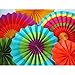 Adorox Set of 6 Holidays and NEW YEAR'S EVE Vibrant Bright Colors Hanging Paper Fans Rosettes Party Decoration for Holidays 8