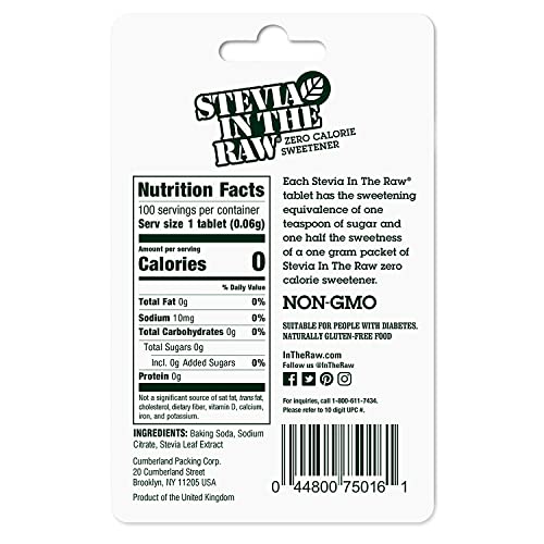 STEVIA IN THE RAW, Zero Calorie Sweetener Tablets 100 Count (1 Pack) Pricepulse