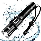Zglon Ultra Bright Rechargeable LED Tactical Flashlights 1000 Lumens Zoomable with 7 Modes,USB Charging Cable, Waterproof Torch with 18650 Battery and Lanyard - Best Tools for Hiking, Fishing and Cam