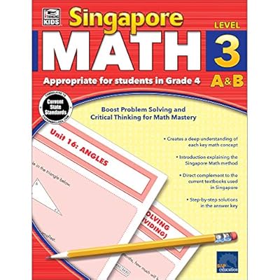 Singapore Math Grade 4 Workbook—4th Grade Addition, Subtraction, Multiplication, Division, Bar Graphs, Fractions, Length, Mass, Volume Problem Solving (256 pgs) Paperback – January 5, 2015