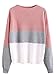 Milumia Women's Drop Shoulder Color Block Textured Jumper Casual Sweater Medium Pink