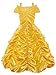 JerrisApparel Princess Belle Off Shoulder Layered Costume Dress Little Girl (7 Years, Yellow)