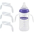Baby Bottle Handles for Lansinoh Baby Bottles, Compatible Ergonomic Lansinoh Bottle Holder for Newborn, 3 Pack