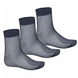 iiniim Men's 3 Pairs Sheer Ultra thin Breathable Silk Summer Dress Socks Crew Socks Charcoal Grey (Mid-Calf) One Size