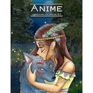 Anime libro para colorear 1 & 2 (Spanish Edition)