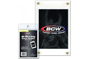 BCW 4-Screw Recessed Card Holder – 20PT Trading Card Protector | Crystal Clear Polystyrene with Brass Screws | for Baseball, 