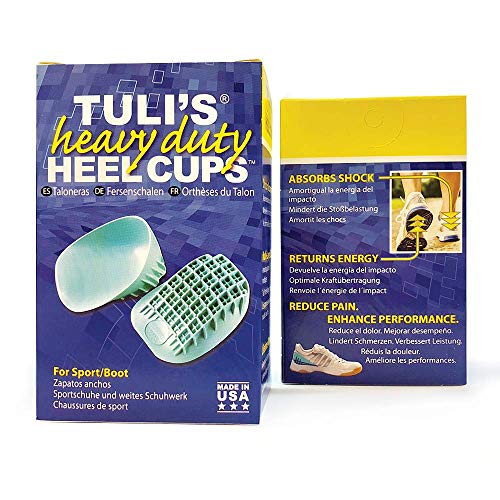 Tuli's Heavy Duty Heel Cups, Green, Pro Heel Cup Perfect for Plantar