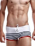 SEOBEAN Mens Low Rise Sexy Swimwear Boxer Brief Trunks 2240