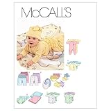 McCall's Patterns M6223 Infants' Coveralls, Top, Bodysuit, Pants, Diaper Cover, Blanket, Booties, Bib and Hat, All Sizes