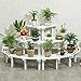 MAGSHION 3 Tier White Wood Planter Stand Garden Shelf Stand Corner Shelf Rack - 2 Size (Corner)