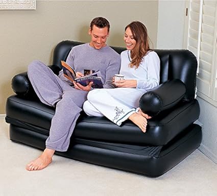 Yaohm Foldable Inflatable Sofa Leather Folding Multifunctional