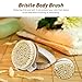 OMorc2 Pack Bamboo Shower Body Bristle Brush Body Scrubber with Massage Nodules for Cleaning, Massaging, Exfoliating, Blood Circulation