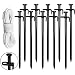 Eurmax 10PC Pack 12 inch Multiuse Heavy Duty Steel Tent Stakes Tarp Pegs Camping Stakes for Outdoor Camping Canopy and tarp Bonus 4 Ropes 10FT Length primary