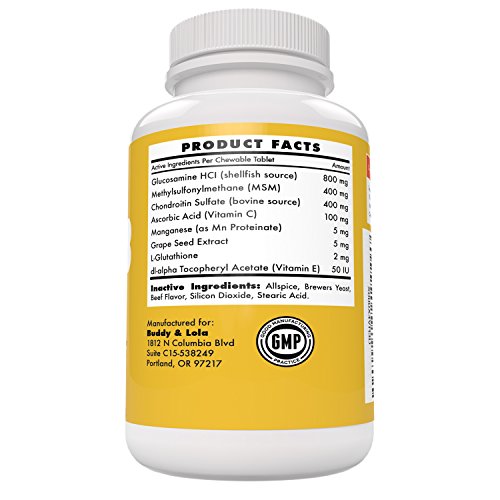 Buddy & Lola Dog Hip and Joint Supplement 800mg Extra Strength