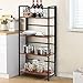 Giantex 4-Tier Folding Bookshelf Standing Shelf Units Display Rack Storage Shelf Industrial Style Utility Shelving with Metal Frame & Wood Layer (Rustic Brown, 23.5