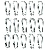 Mydio Set of 16 Silver Spring Snap Hook Stainless Steel 304 Clip Keychain