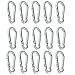 Mydio Set of 16 Silver Spring Snap Hook Stainless Steel 304 Clip Keychain