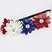 LUX ACCESSORIES Red White Blue American Flag 4th of July Independence Floral Flower Stretch Crystal Headband