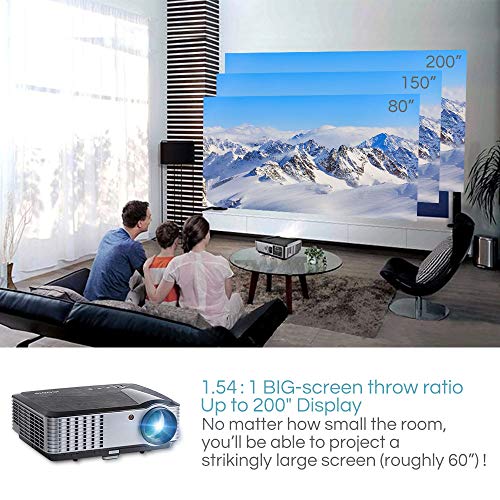 iCODIS T700 Video Projector, Native Full HD 1080P Digital Projector 4000 Lux with 200" Display, 50,000 Hrs Lamp Life Compatible with TV Stick, PS4, Blue Ray, DVD Player and Smartphone for Home Theater - Thumbnail 4