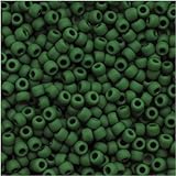 Toho Round Seed Beads 11/0 #47HF 'Opaque Frosted Pine Green' 8 Gram Tube