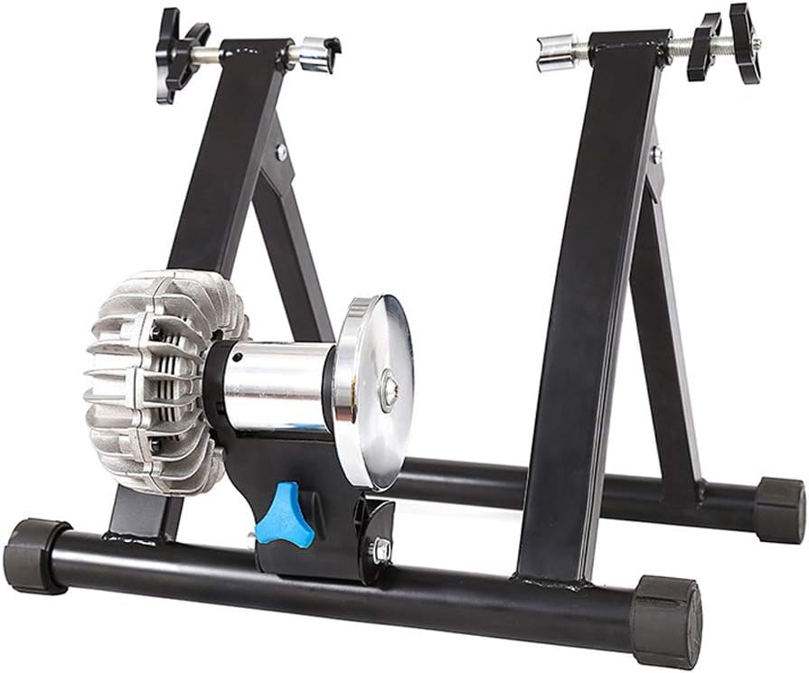 JIANG BREEZE Bike Magnetic Turbo Trainer, Bicycle Road Vehicles Mtb Training Bench Indoor Riding Platform, Indoor Bike Trainer Fluid Stand with Noise Reduction Wheel,Black