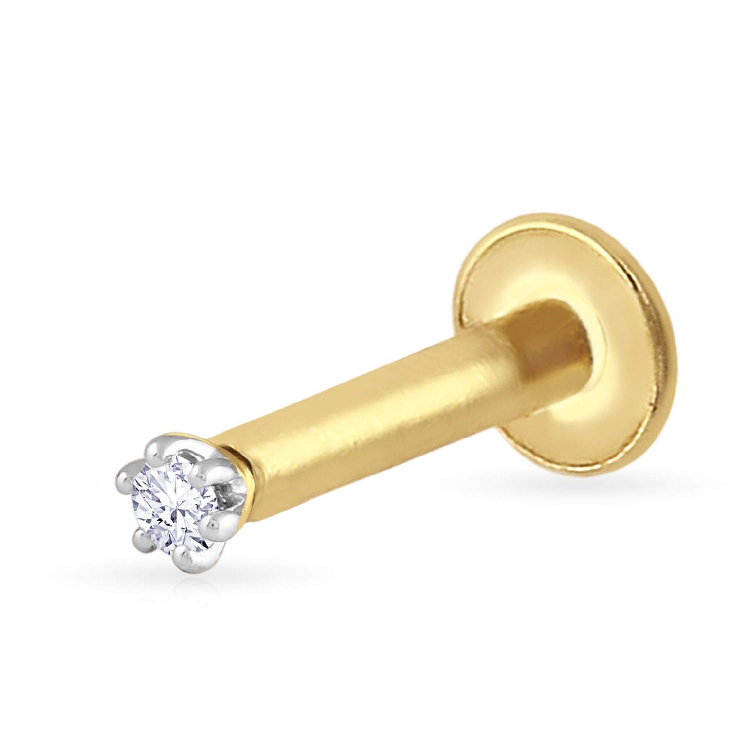 Buy Malabar Gold and Diamonds 18KT Yellow Gold and Diamond Nose Pin for