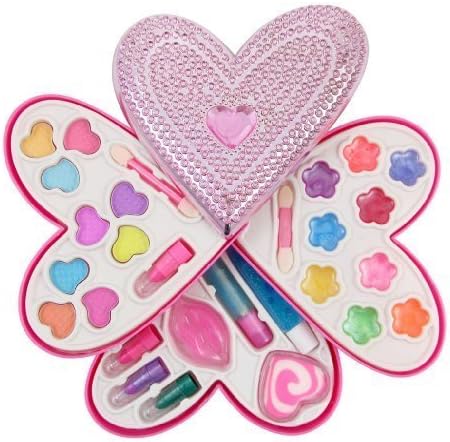 Cosmetics Set Petite Girls Heart Shaped Cosmetics Play Set - Fashion Makeup Kit for Kids by Liberty Imports