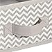 mDesign Soft Fabric Over Closet Shelving Hanging Storage Organizer with Removable Drawer for Closets in Bedrooms, Hallway, Entryway, Mudroom - Chevron Zig Zag Print with Solid Trim - Taupe/Natural