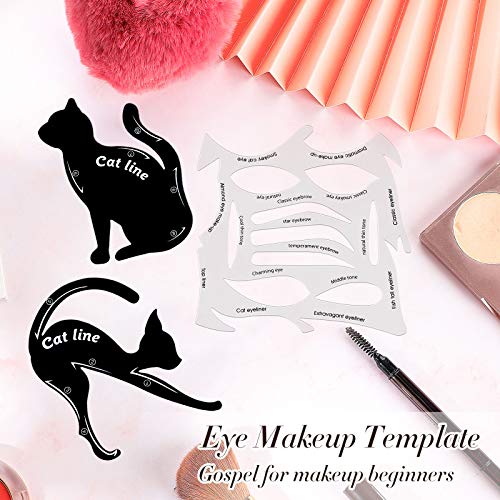 10 Sets 2 in 1 Eyeliner Molds Eyeliner Stencil Pads Eyeshadow