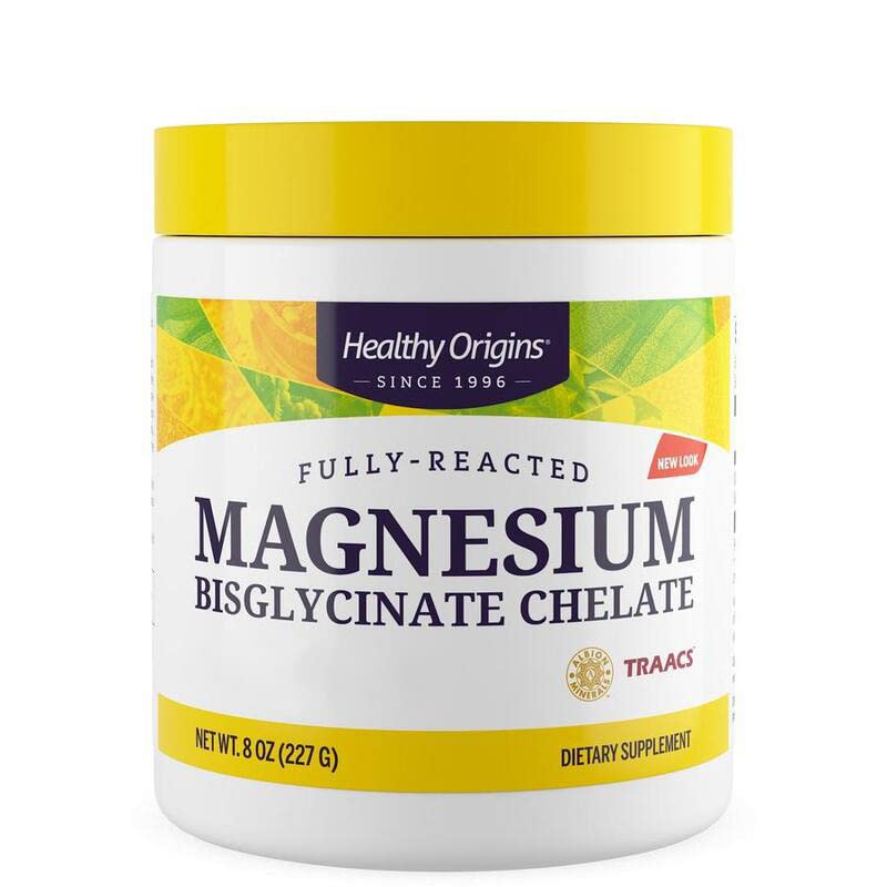 Healthy Origins, Fully Reacted Magnesium Bisglycinate Chelate, 227 g Vegan Powder, Gluten Free, Soy Free, Vegetarian