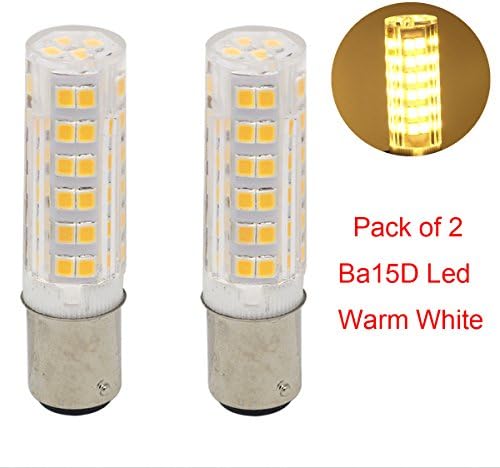 Led Ba15d led light bulb with ba15d Double Contact Bayonet base, 120V 5W led bulbs, JD type Ba15d 50W halogen bulb replacement fro Chandelier Crystal Ceiling Lamp Light –pack of 2 (Warm White)