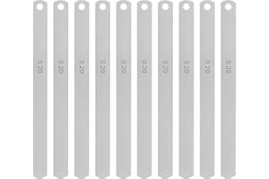 HARFINGTON 10pcs Mn Steel Feeler Gauge 0.2mm Thickness 150mm Length Metric Filler Thickness Gage Gap Measuring Tool Single Blade