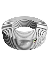 Ronda rollo de cable de teléfono 300 ft Blanco (Bobina de 100 m 328 ft) 4 x 1 0,4 teléfono Cord