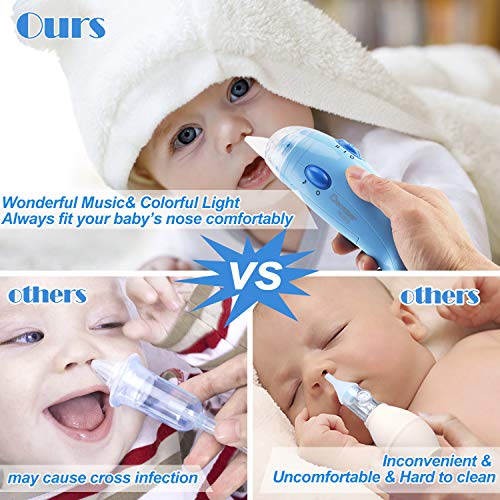 Berrcom Baby Nasal Aspirator, Electric Safe Hygienic Nose Cleaner Nose Cleaner Snot Sucker for Newborns Infant Toddlers - Battery Operated