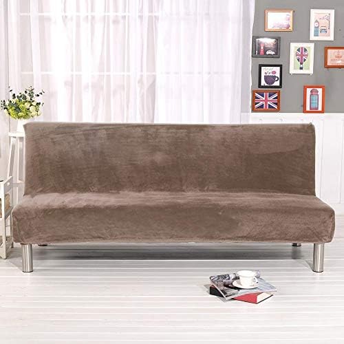 Lonlyfut High Stretch Plush 3 Seaters Sofa Cover Slipcover Full Coverage Folding Sofa Bed Without Armrest for Bedroom, Office, Winter Home Decoration