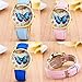 Start Women's Butterfly Case Leather Band Wrist Watch Bracelet (Blue)