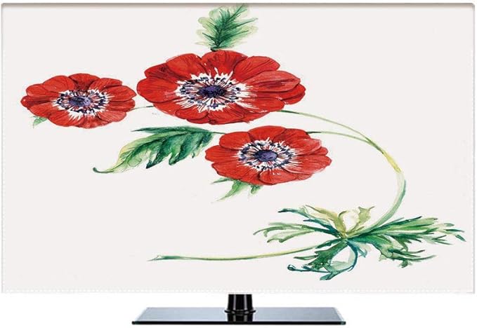 Anemone Flower 65 in Indoor TV Cover, Three