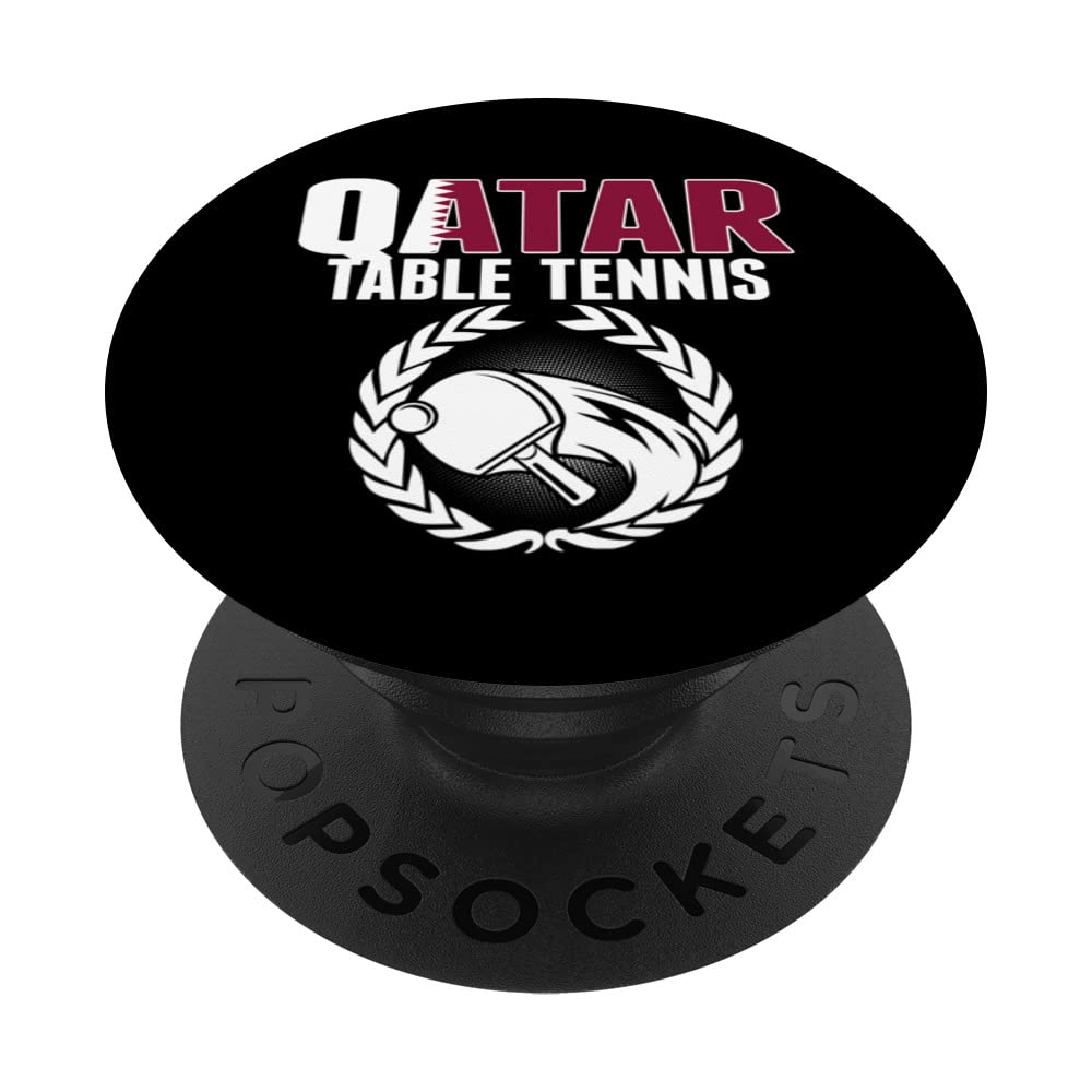 Qatar Table Tennis Lovers Qatari Ping Pong Supporter Sport PopSockets Swappable PopGrip