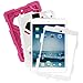iPad Mini Case, ACEGUARDER Full Body Protective Rubber Hard Standing Cover (Impact Resistant) (Shockproof) (Kidsproof) with Screen Protector for Apple iPad Mini 1 2 3 (Pink White)